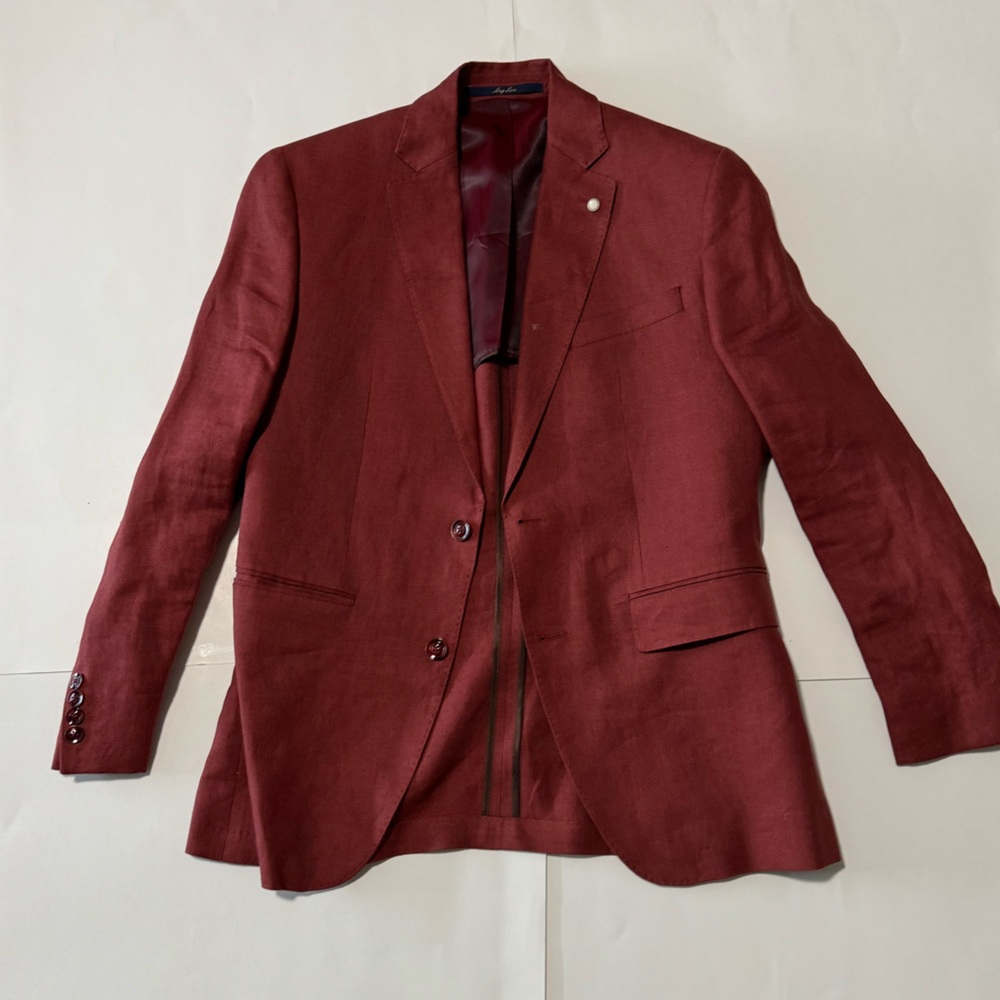 Mango Man Cinnamon Linen Suit